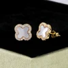Earrings-14K Gold-White