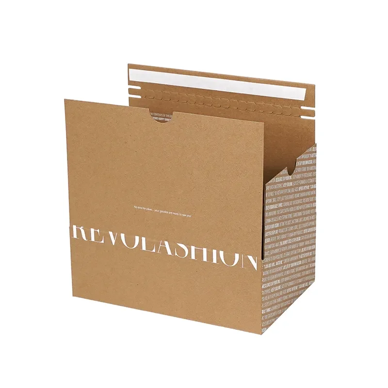 Custom Corrugated Cardboard Carton Zipper Strip Commerce Mailing Adhesive Tear Strip Open Postal Self Seal Logistics Paper Boxes