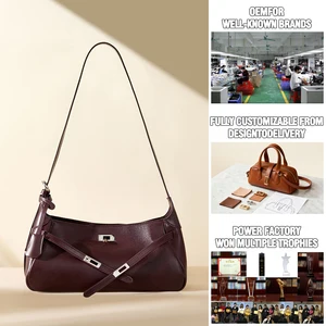 Manufacturer Wholesale Women's Retro Leather Shoulder Bags OEM/ODM Customized High-quality Crossbody Bag Armpit Bag