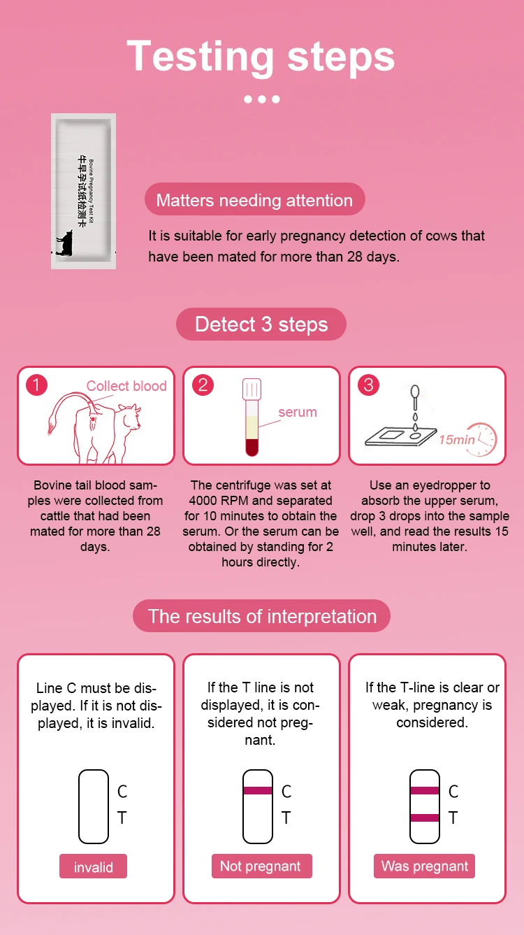 Bovine Pregnancy Test Kits Cows Animal Pregnancy Test Strip Kit