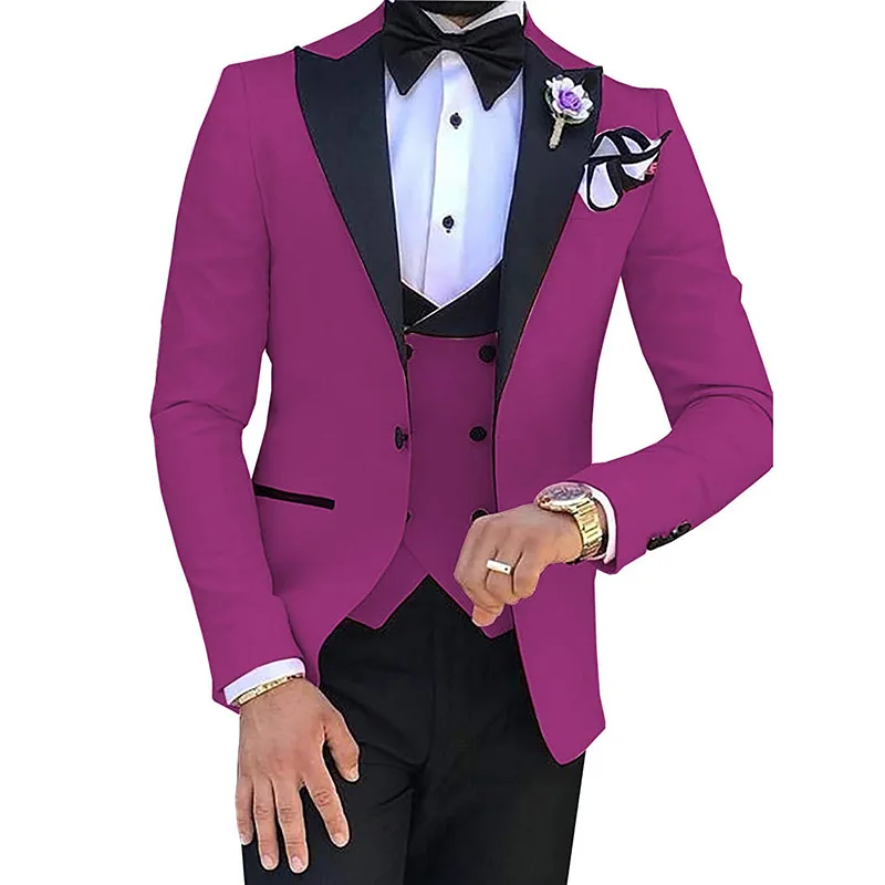 Completo Uomo 3 Pezzi Slim Fit - Abito Da Sposa O Cerimonia Con Giacca, Gilet E Pantaloni - Foto 7