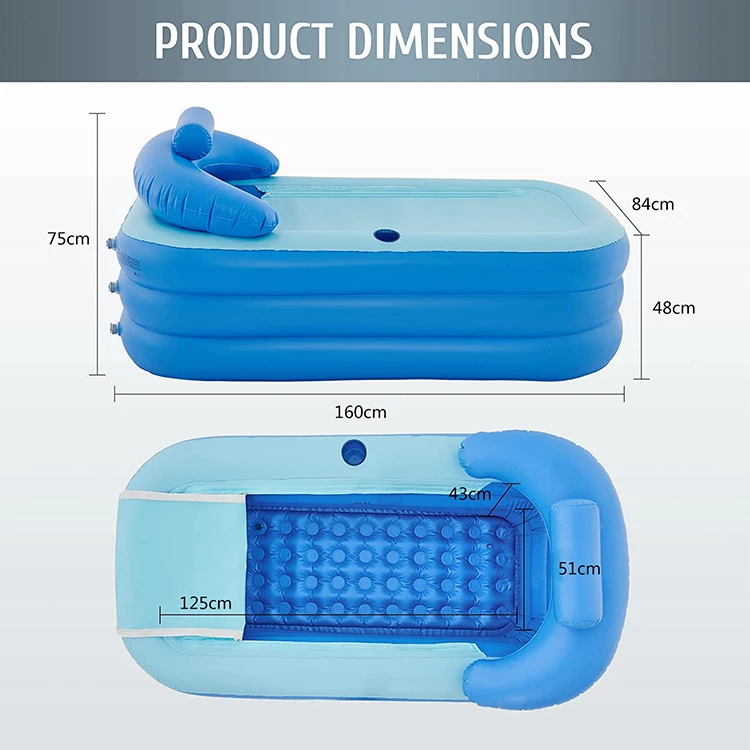 Портативная свободно стоящая надувная ванна с электрическим воздушным насосом для взрослых