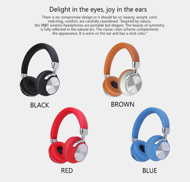 Auriculares 98BT sobre la oreja auriculares plegables inalámbricos