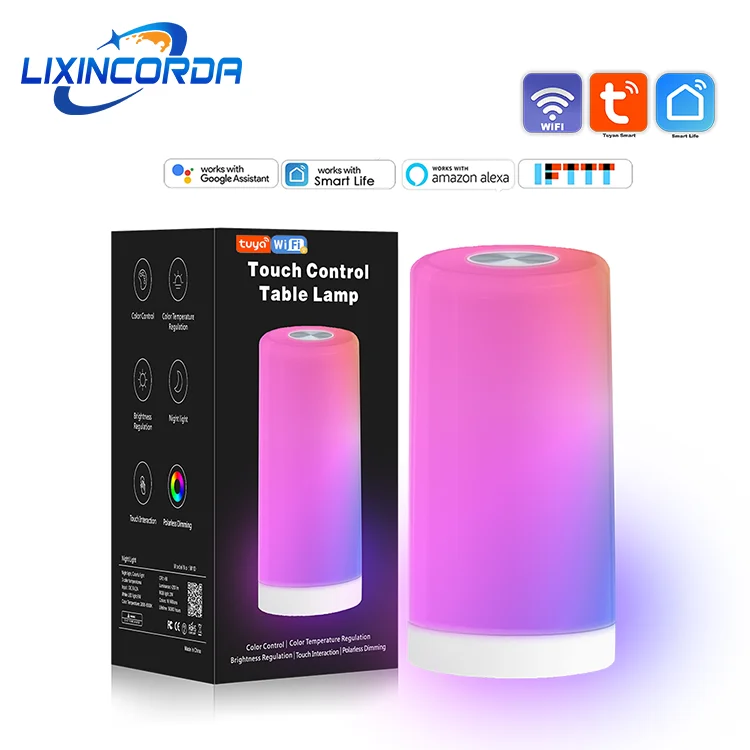 Smart Wifi Table Lamp Touch Sensor Dimmable Bedside Light
