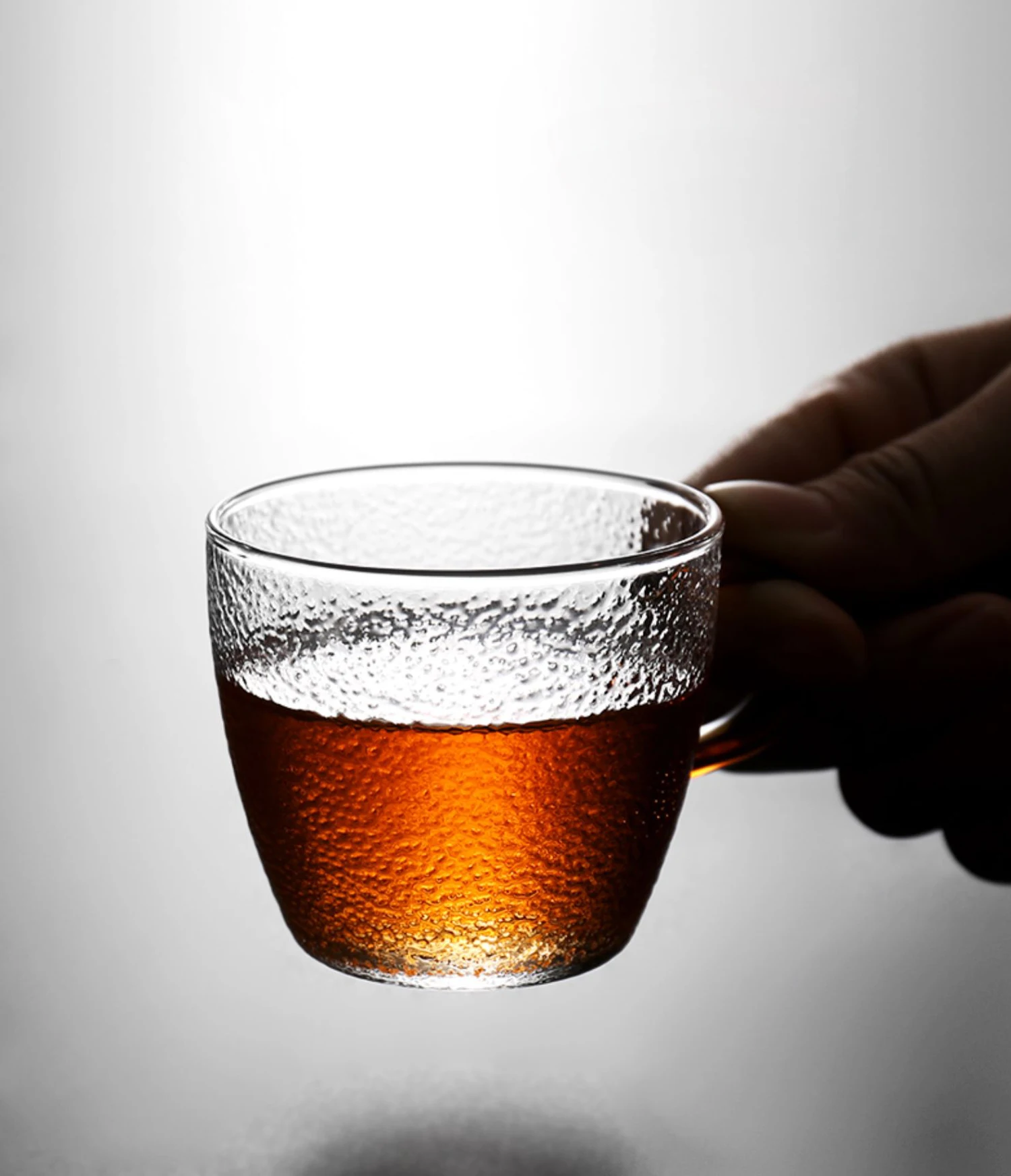 Single Wall Glass Tea Cup With Colored Handle Glass Iced Tea Cup Buy