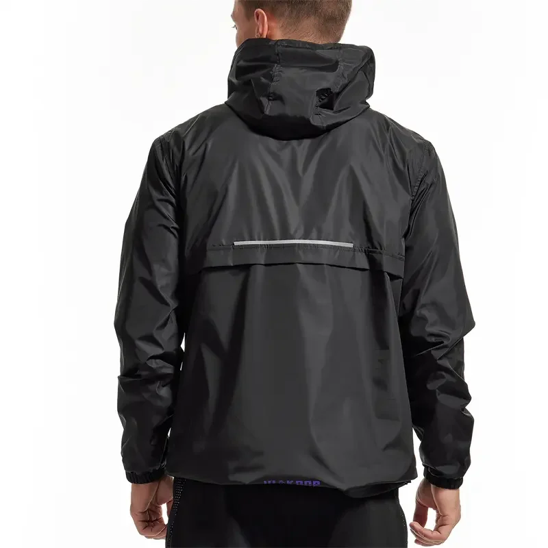 New Design Custom Waterproof Outdoor Windbreak Half Zipper Jacket Hoodi Polyester Motorcycle Black Men Jackets_voghion.com