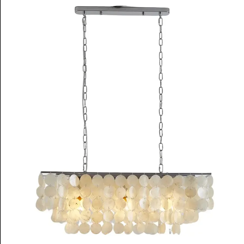 Modern Contemporary Chandelier French Rectangle Designer Living Room Dining Room Bali Shell Chandelier