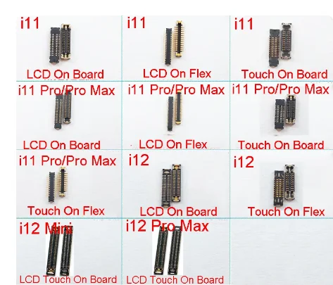 LCD Digitizer Touch Screen Camera Battery USB Charging Power on off FPC Connector for iPhone 6  6s 7  8 X Xs 11 12 13 14 FPC
