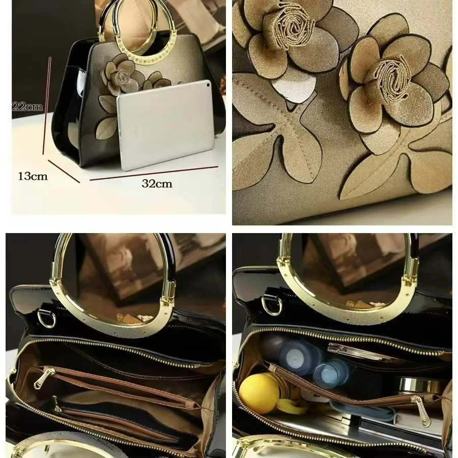 Gradient Flower Luxury Leather Handbag