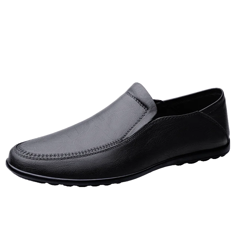 Men's Genuine Leather Shoes Waterproof Handmade Sewing Loafers Comfortable Casual Large Size Walking Shoes Driving Shoes