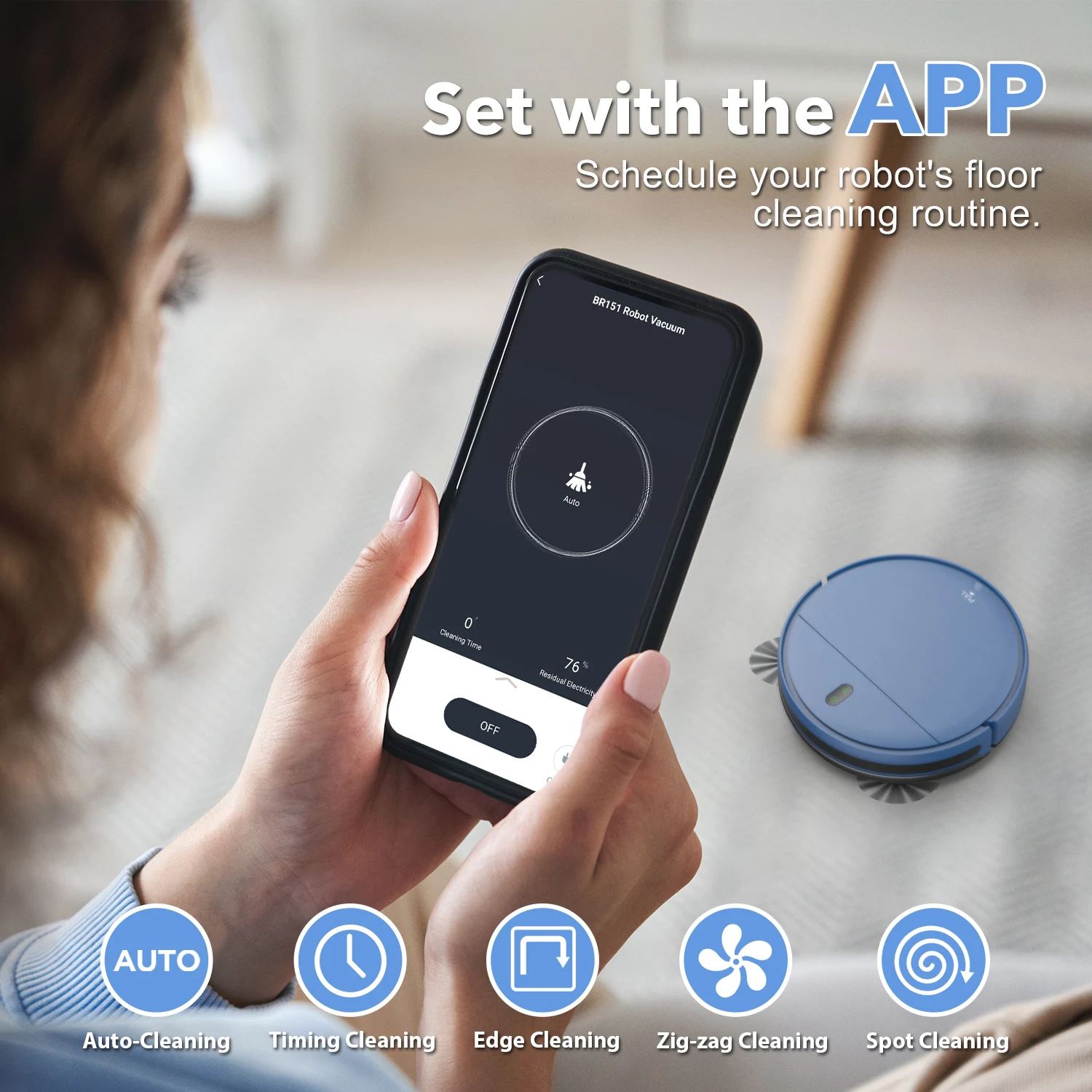 Newest Hot Sale Smart Sweeping Robot Wet&dry Intelligent App Control