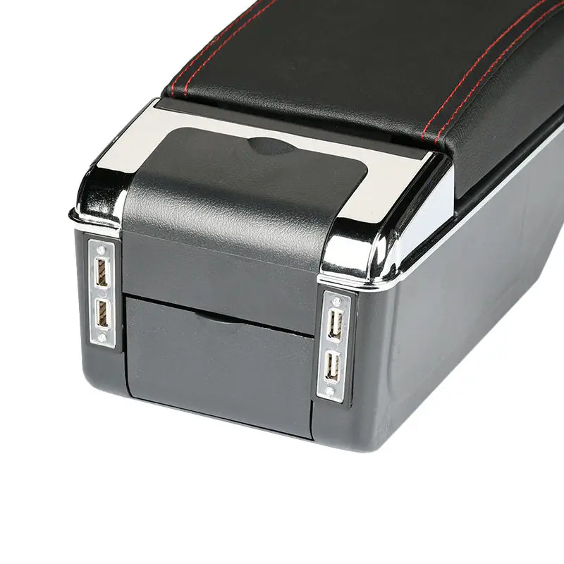 product tiypeor car storage case black pu leather central container armrest box center console organizer-6