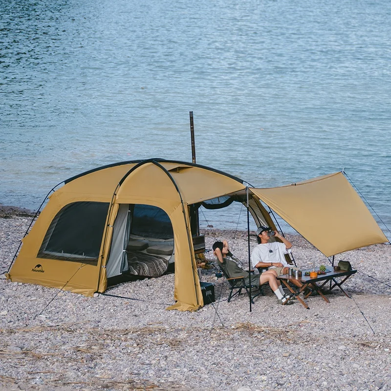 Naturvandring utomhus camping sanddyn 10.9 tält Ett sovrum ett vardagsrum stort utrymme familjetält