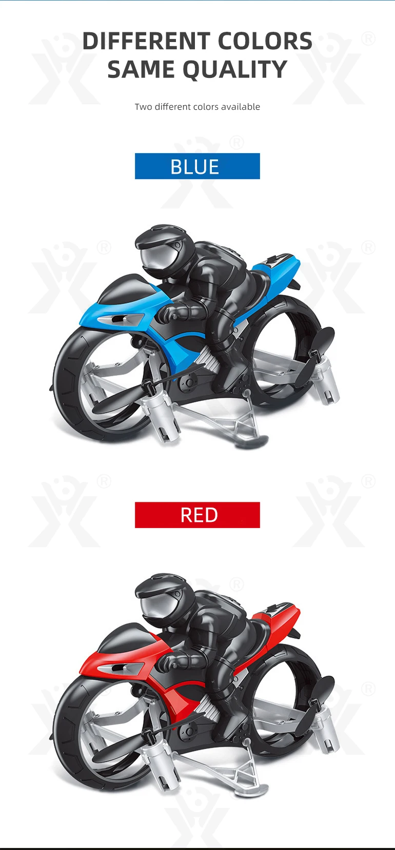 High Speed 2in1 Radio Control 2.4g Flying Mini Light Rc Stunt Motorcycle Drone