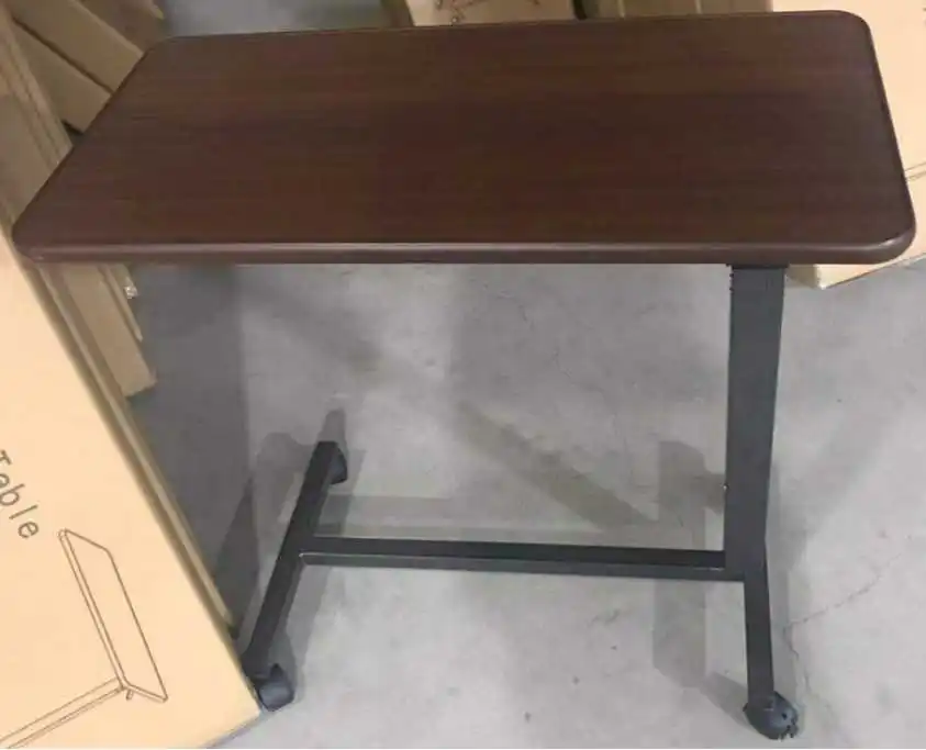 Jed Hebei Hengshui Manufacturer's Hospital Medical Furniture Movable ABS White Dining Table 4 Silent Wheels Brake Patient