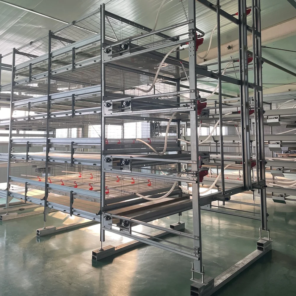 Factory Price Broiler Chicken Farm Automatic Feeder Pull-Out Slat Automated Harvesting Broiler Chicken Cages for Sale