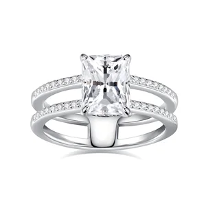 Fine Jewelry Rings Custom Moissanite Classic Rings Silver 925 Twinkle Designer Inspired Jewelry Women's Engagement Wedding