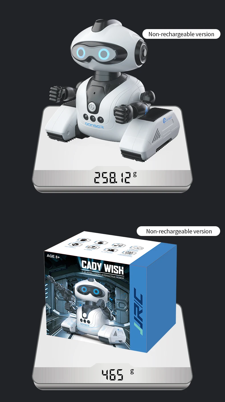 HOSHI JJRC R22  CADY WISH Robot Remote Control Intelligent RC Toy Robots Robot Toys Gift for Kids Rechargeable Version