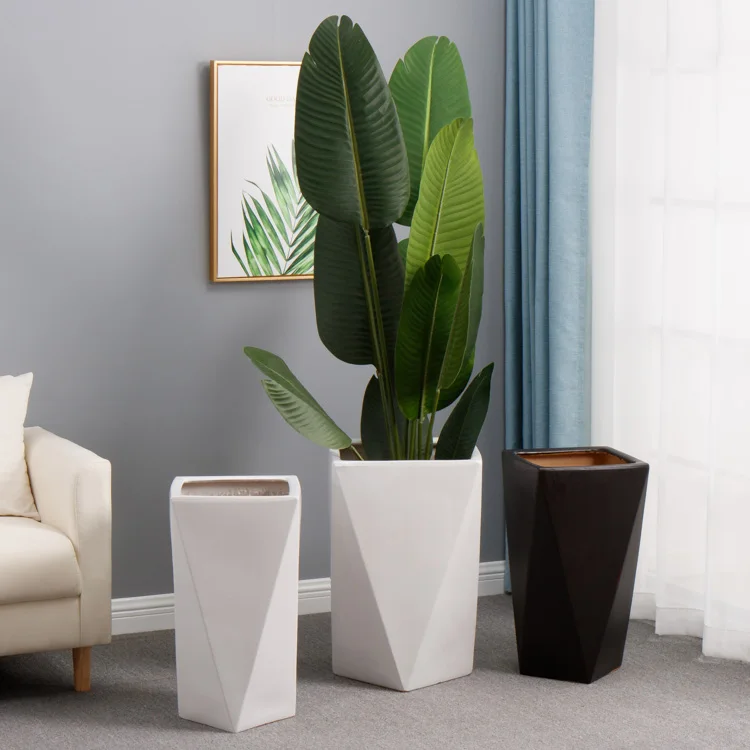 Home Garden Indoor Decorative Cheap Plant Pots Large Glazed Pottery Flower  Pot Ceramic Planter