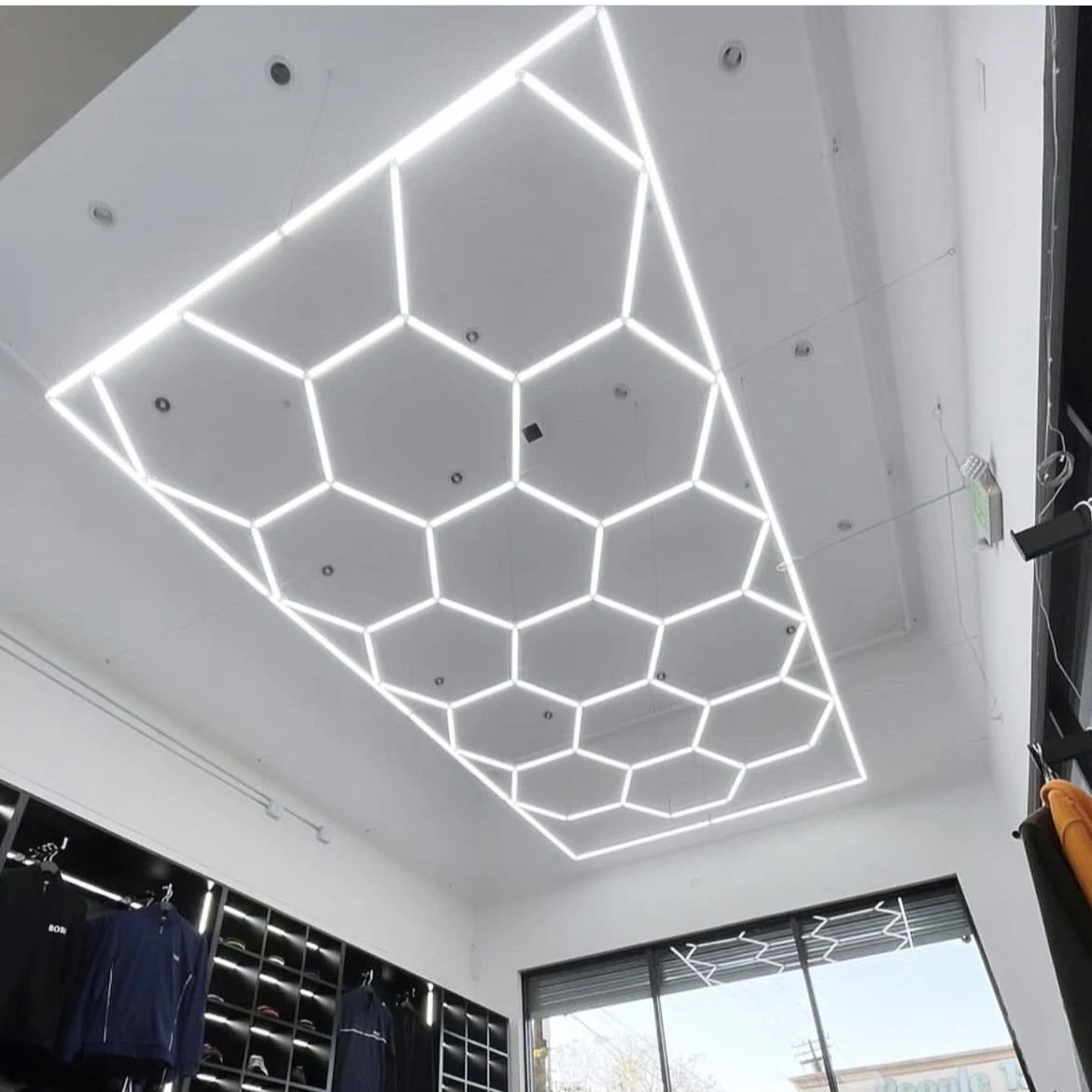 Customized LED Hexagonal Light Garage Hexagon Lighting Car Detailing Shop Led Roof Light