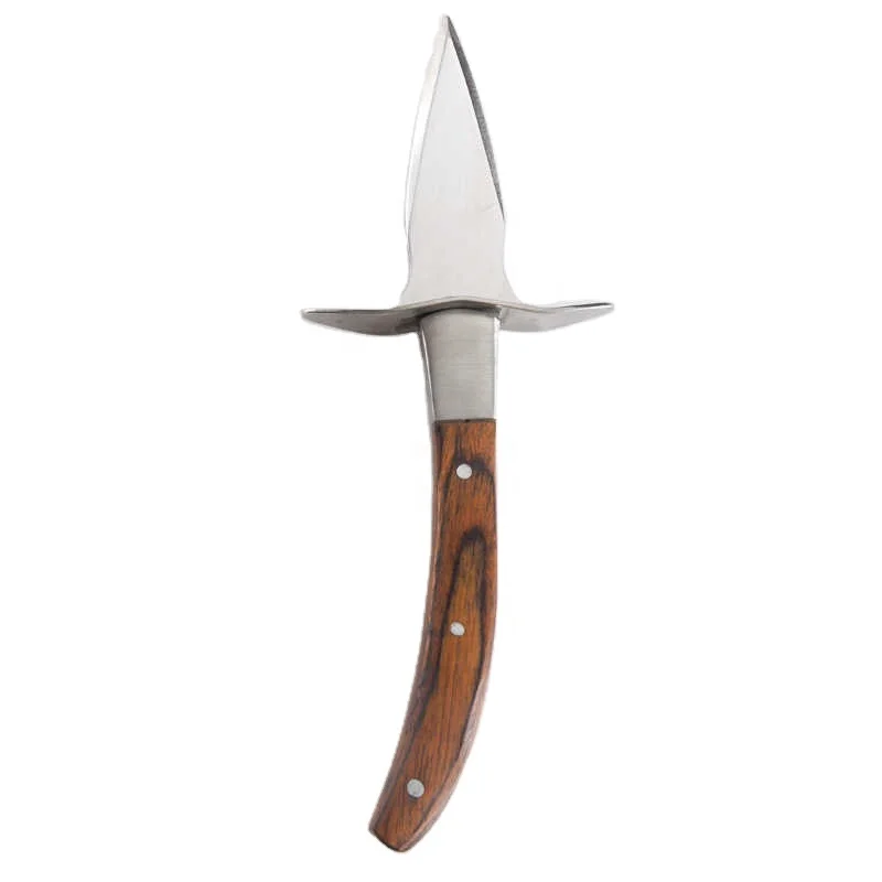 Нож для устриц с деревянной ручкой из нержавеющей стали