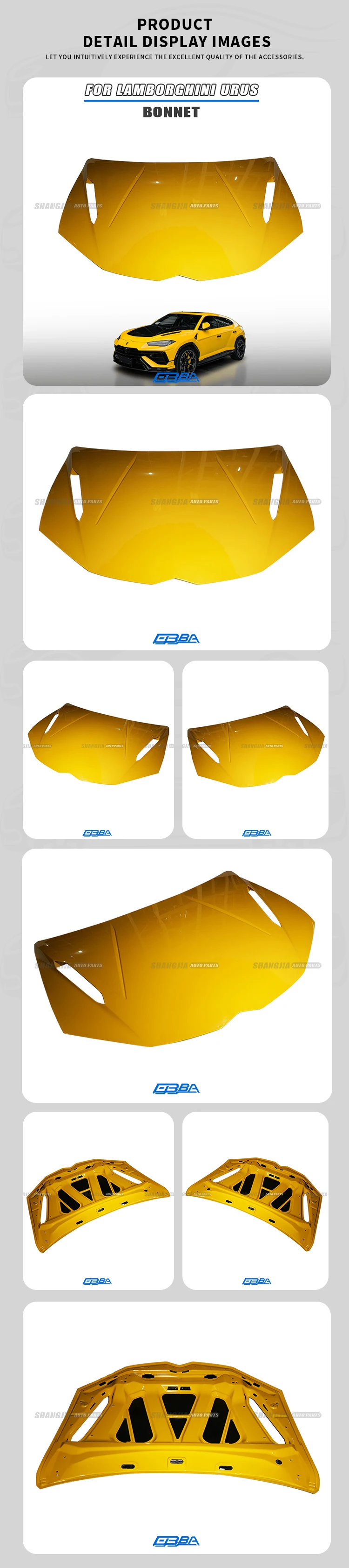 Car Parts Aluminium Alloy Hood For Lamborghini URUS-S V8 Performante Easy Install Engine Cover Best Selling Bonnet 4ML823029A manufacture