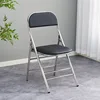 Silla plegable con patas de acero inoxidable, color negro