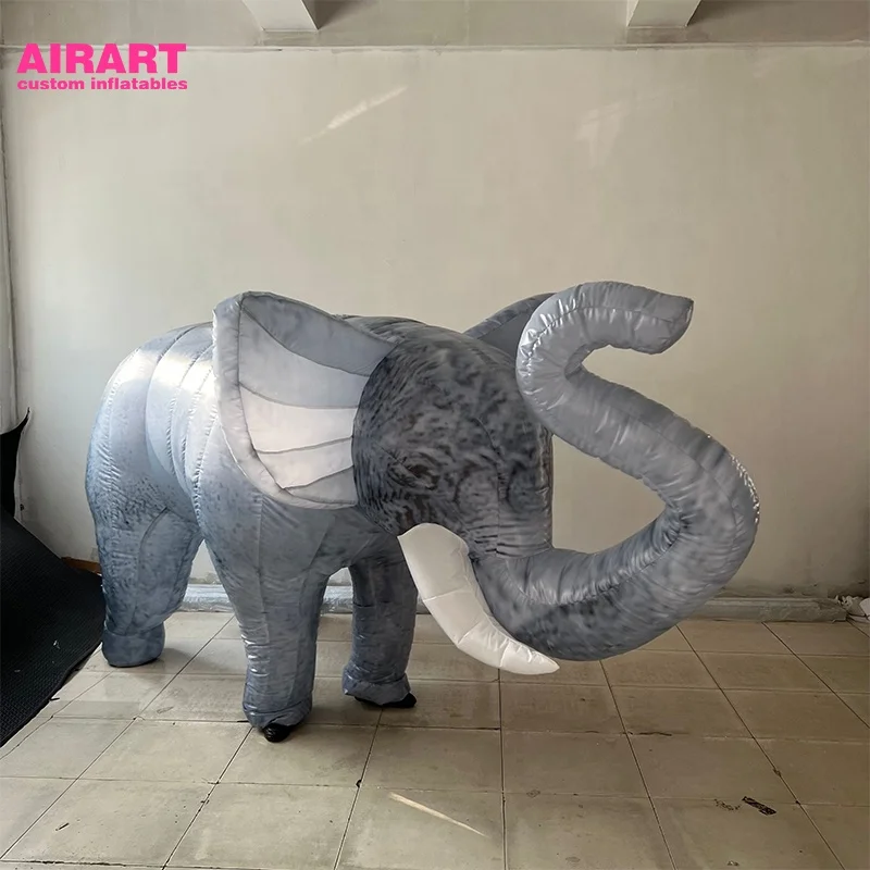 Indian Elephant Model Custom Gray Inflatable Elephant Costume for Event