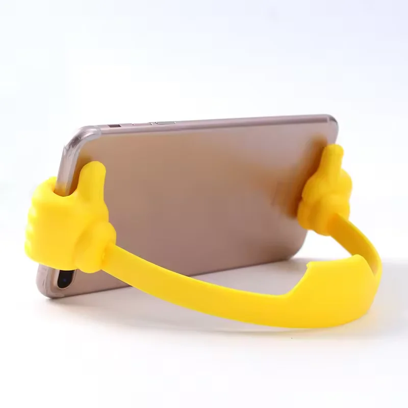 universal cheap promotional Cute Thumb-up Desktop Cell Phone Holder Stand Adjustable Plastic Lazy Phone Stand