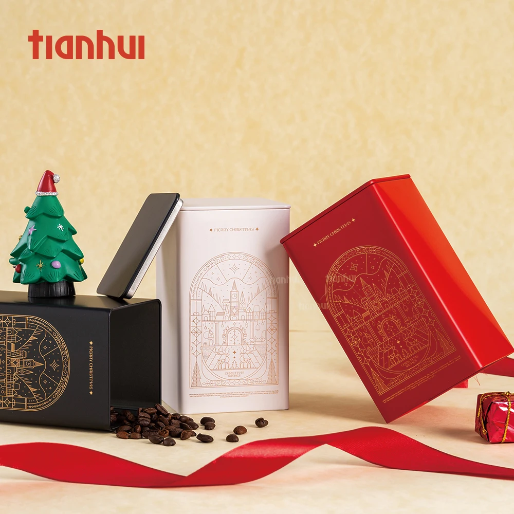 Tianhui Kaleng Logam Kotak Kosong untuk Kemasan Hadiah Natal, Wadah Penyimpanan Makanan Kering