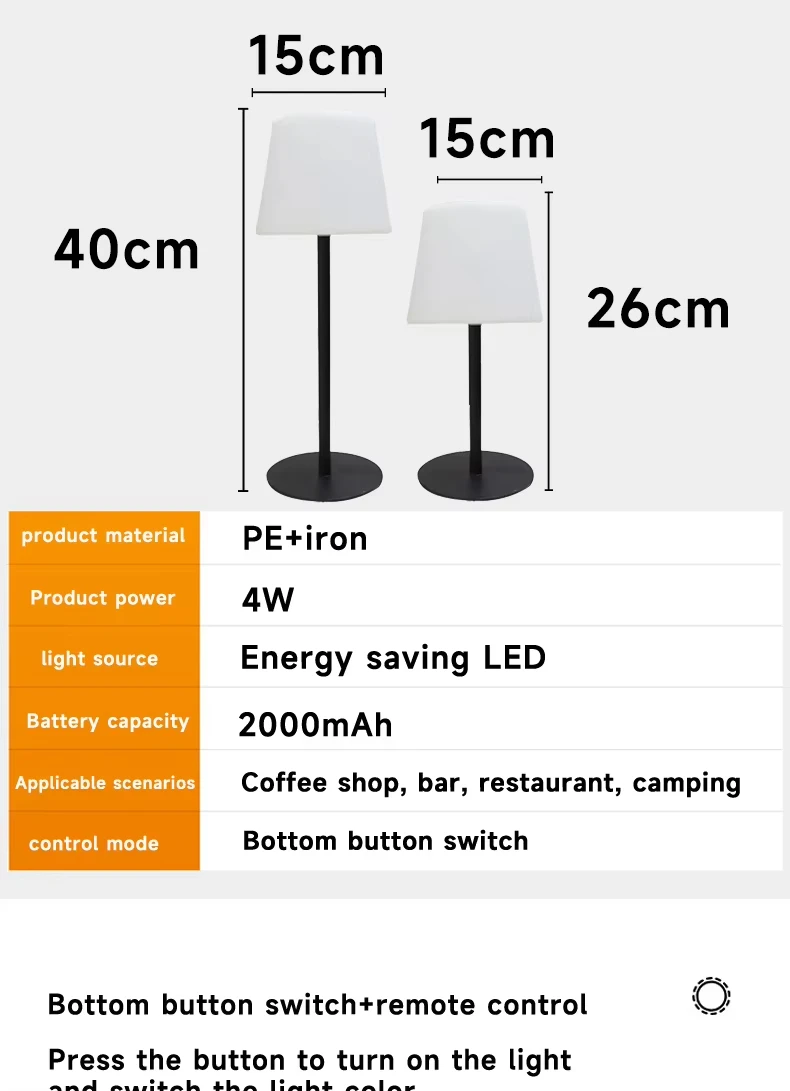 product bedroom bedside led table lamp cordless charging plastic lampshade dimmable indoor living room hallway decorative light-43