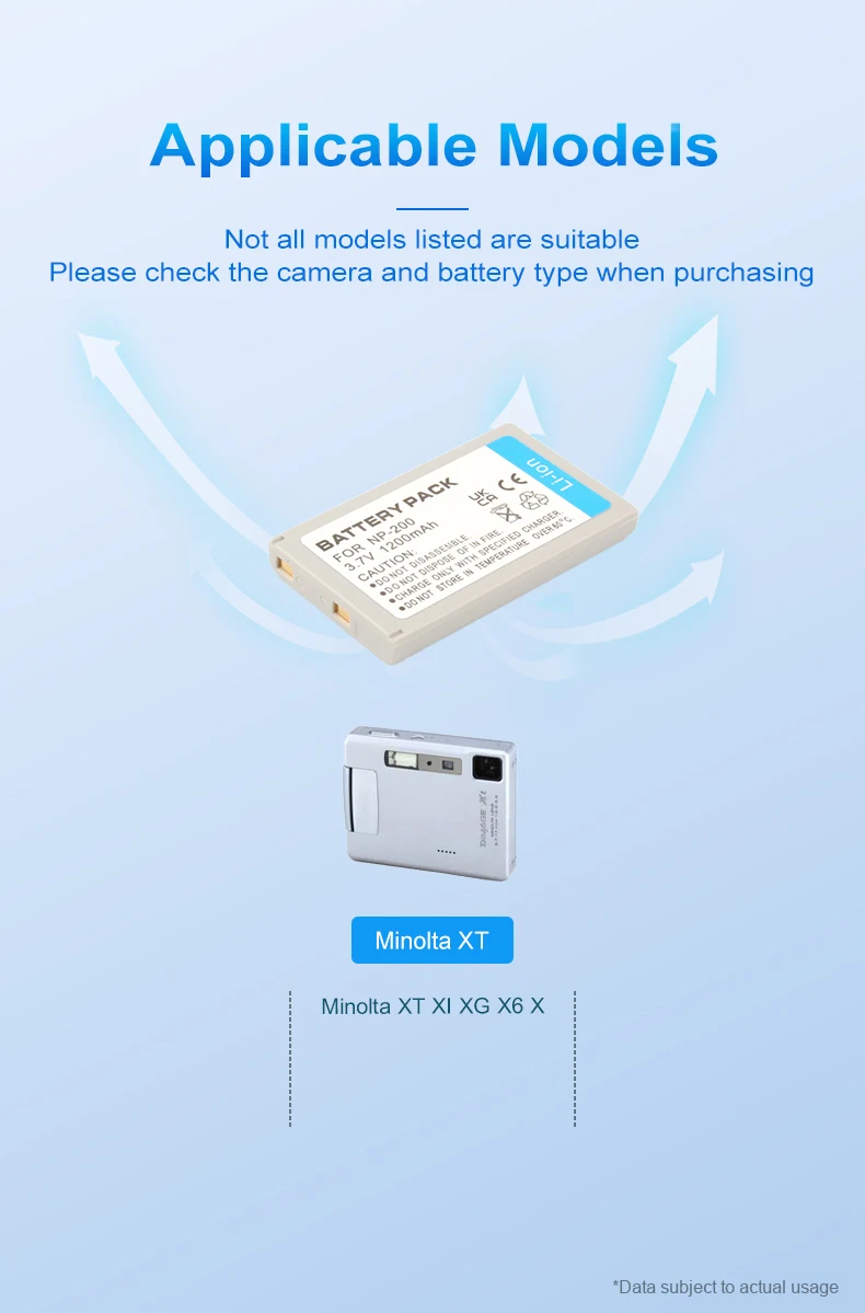 NP-200 NP200 Battery for Konica Minolta Dimage X  Xg  X6  Xi  Xt  Xt Biz Cameras details