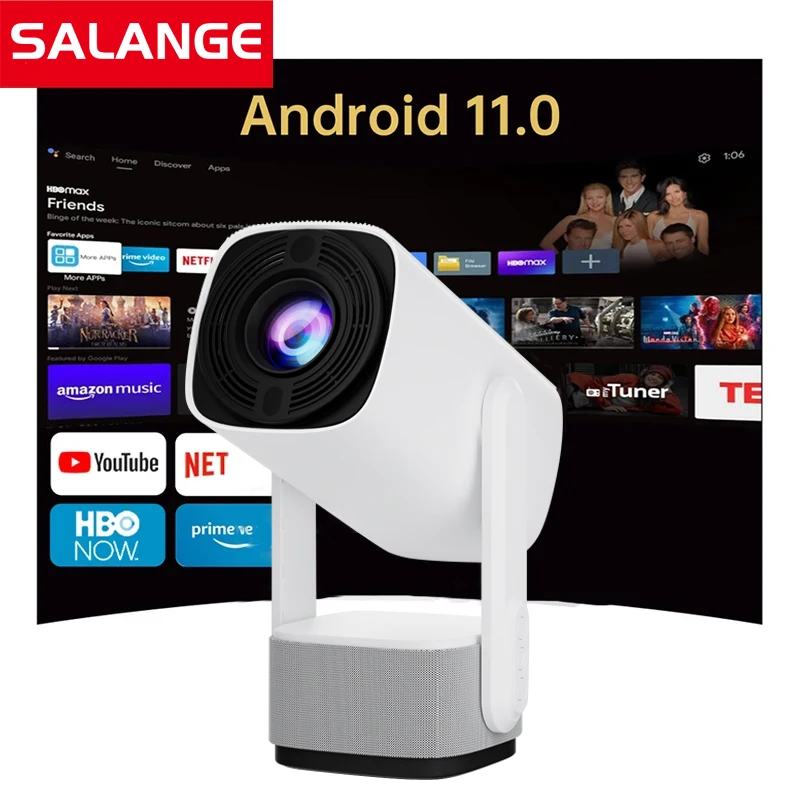 Salange K2 New Design Android 11 With Battery 720P 160 ANSI Lumens Smart LED Portable Projector 4K 1080P Video Home Theater