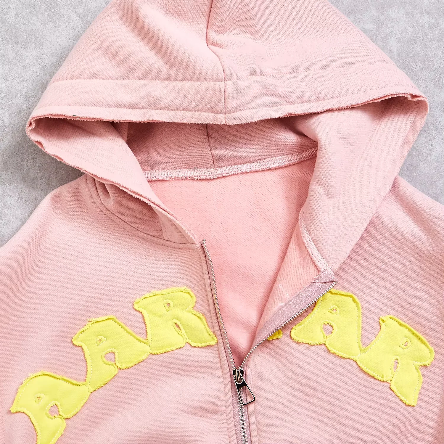 Custom Logo Varsity Jacket Distressed Zip Hoodie Women Tracksuits Sweatpants Track Suit Jogger Set for Women