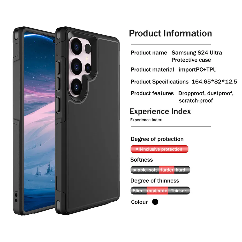 Tpu Pc Phone Case For Samsung Galaxy S24 Ultra F55 C55 M55 S23+ S22 Simple Business Pure Colour Anti Fall Scratch Sjk494 Laudtec details