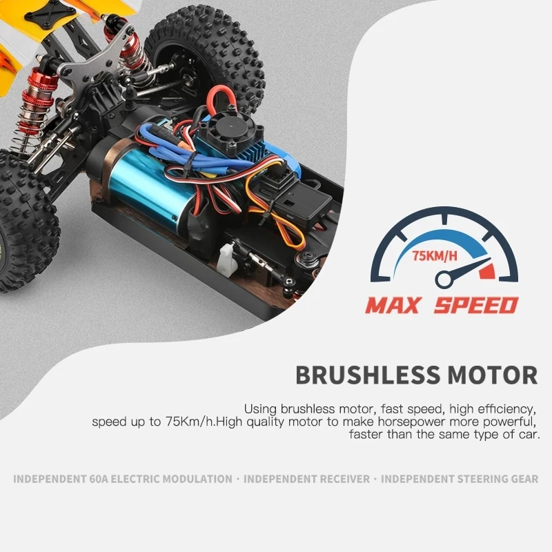 売切セールWltoys 144010 75km/h ブラシレスモーターキャンプ WLtoys 144010 1:14 RC Car 75KM/H High Speed Brushless Drift