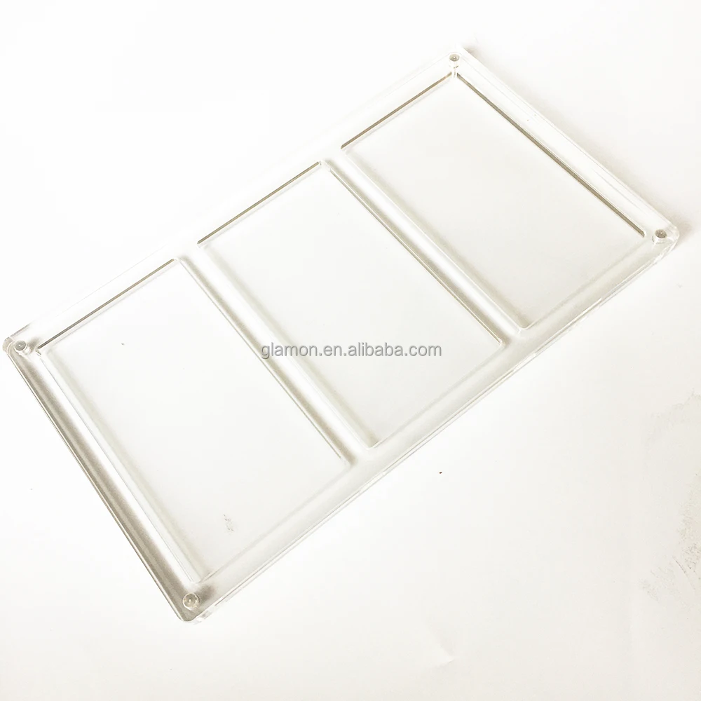 Trading Card Frame Holder Stand Display - 4 Card Slots Clear