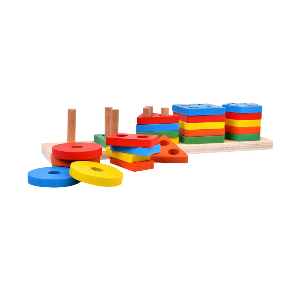 Детские математические развивающие игрушки красочные геометрические наборы колонн для развития математики