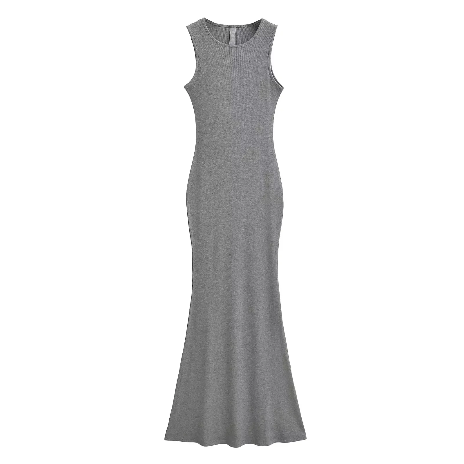 ribbed modal maxi dress in grey Cornoda Modal Ribbed Dress in Grey – Clome and Co main image 1