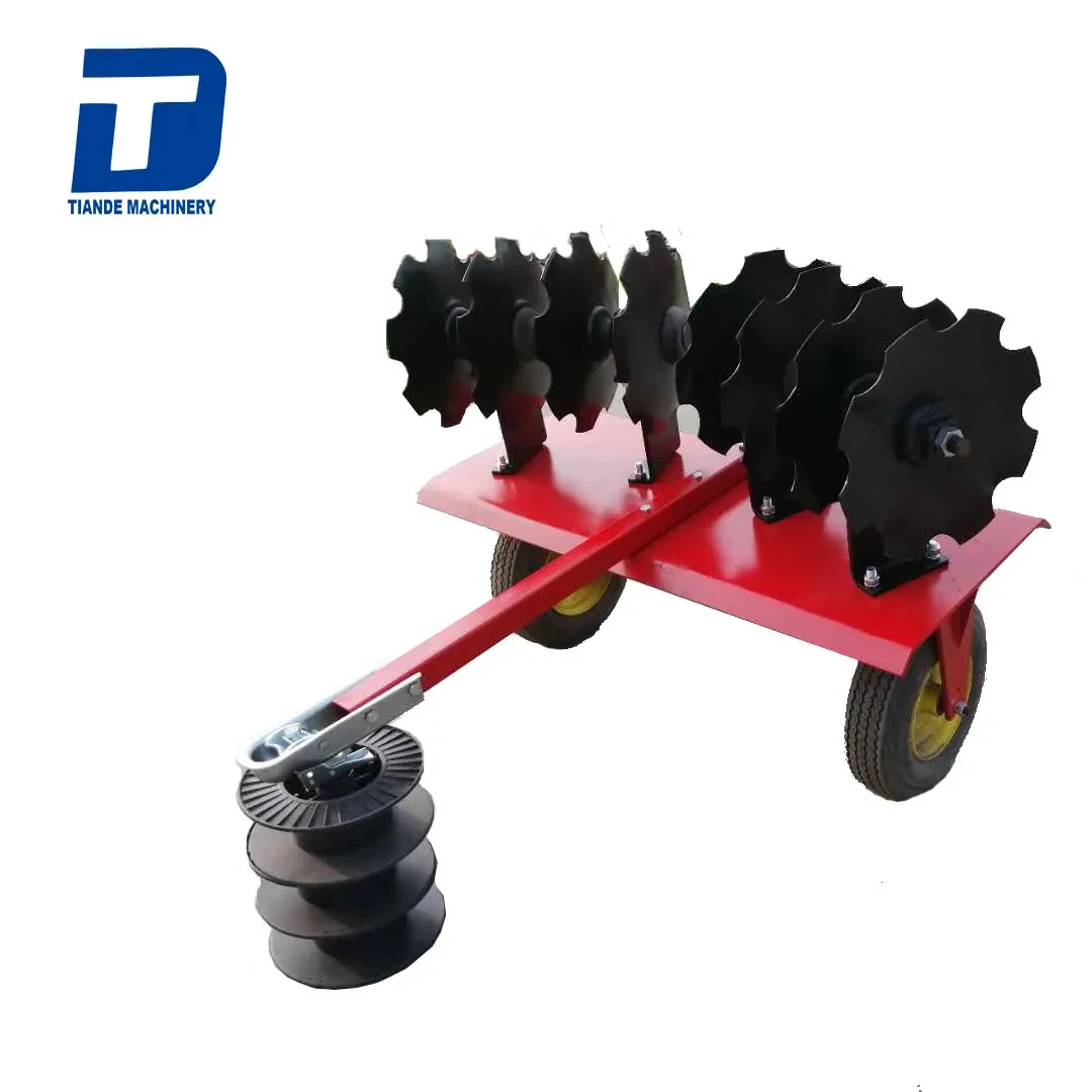 The Motorcycle Is Connected to a 6-disc ATV Disk Harrow,used Atv Disc Harrow