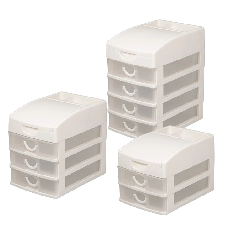 ITEM NO.3201BZ 2/3/4 Layers Stackable Desktop Storage Box with Pen Holder Factory Plastic Office Organizer for Office Organization