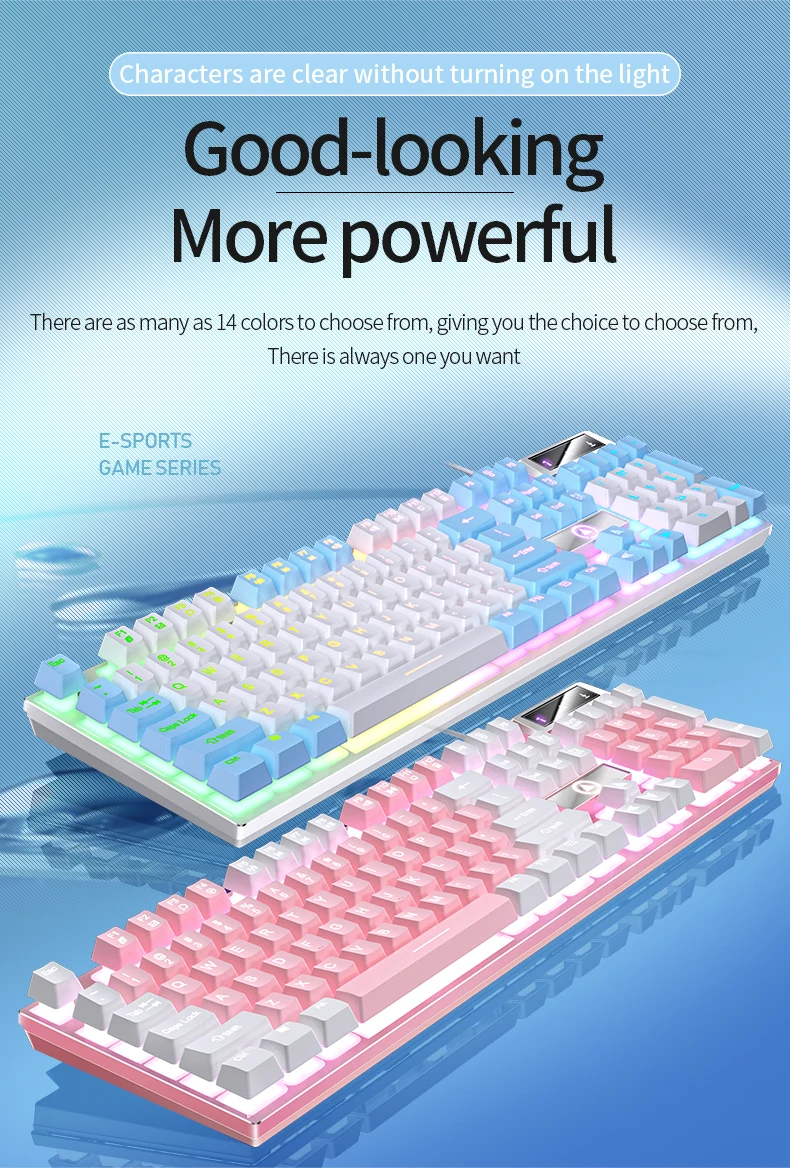 Custom Color K500 Wired Keyboard Washable Gaming Rgb Game Gamer Keyboard Computer Wired Keyboards
