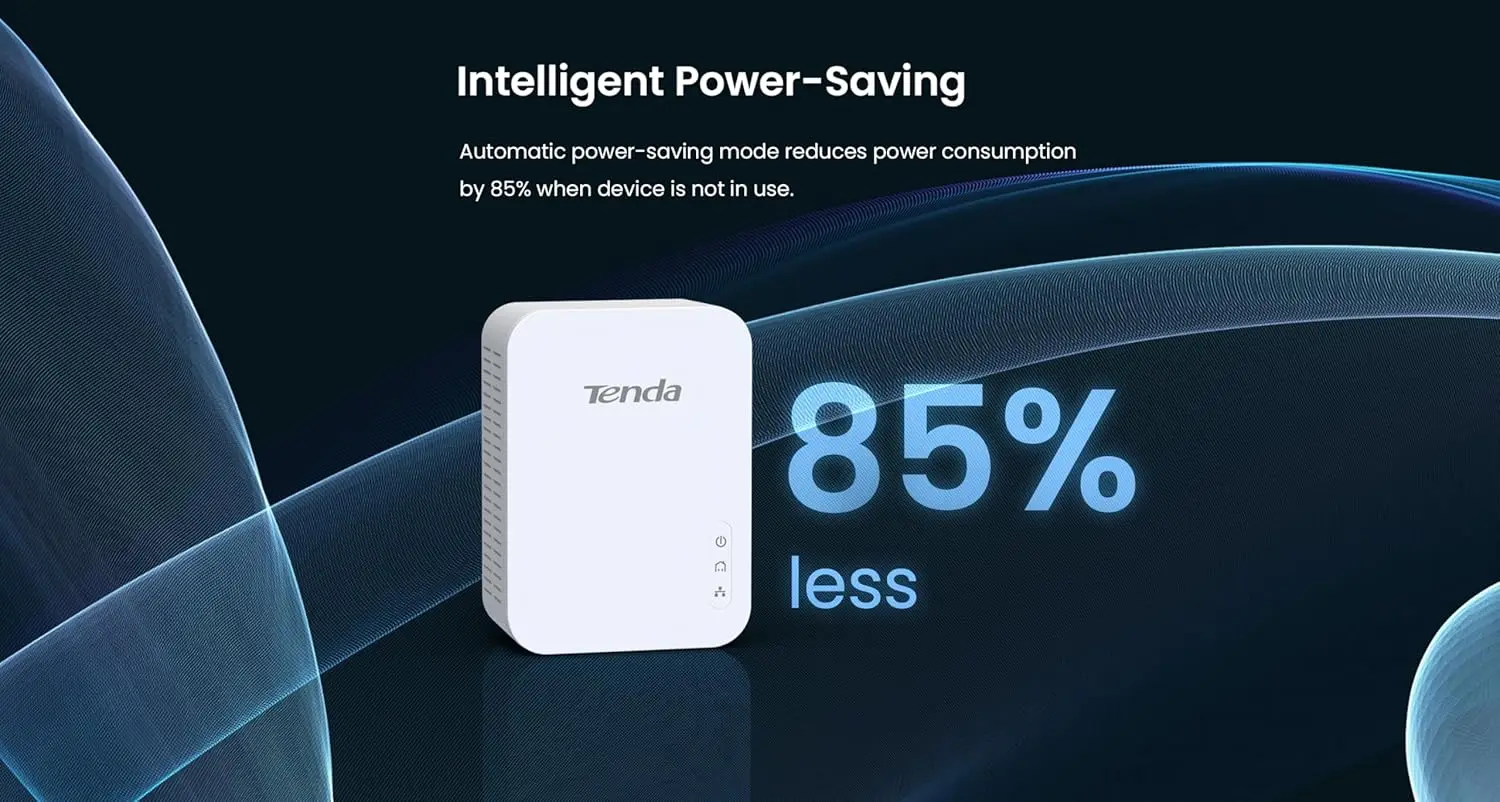 Tenda AV1000 Gigabit Ports Powerline Adapter Kit for HD Streaming