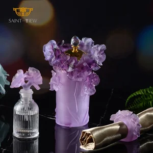 SAINT-VIEW Purple Handheld Incense Burner Bakhoor Crystal Holder Fragrance Ramadan Decoration Gift Set