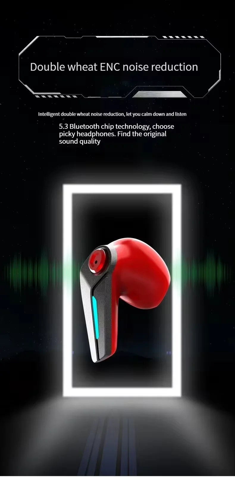 2024 TWS CD3 Alloy Shell Mecha Power Planet Design ENC Low Latency Gaming Earbuds LED Battery BT5.3 Wireless Call Noise In-ear