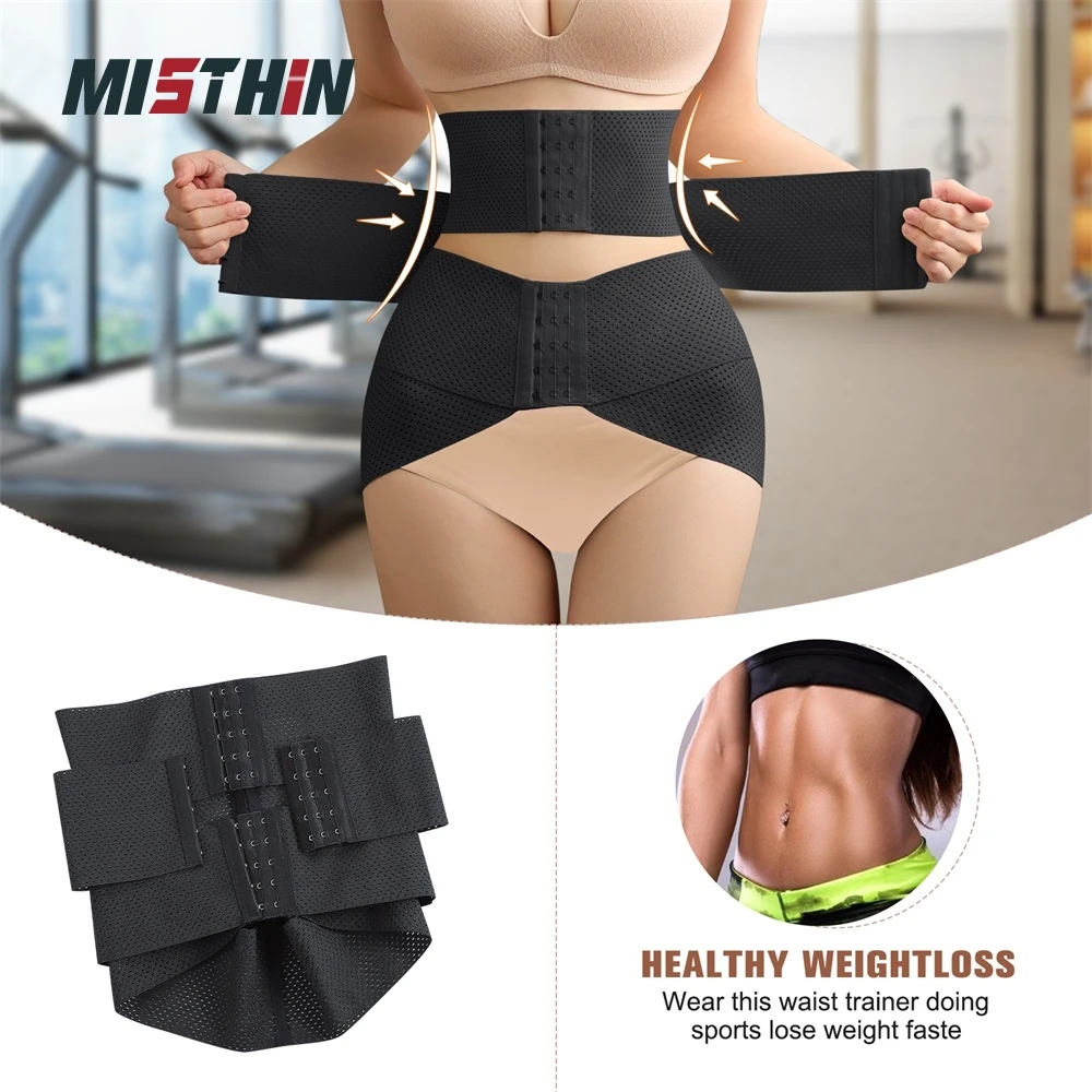 Wholesale Waist Trainer Shaper Women Full Body Plus Size Double Belt Trimmer Wrap Girdle Corset Tummy Control Shaperwear