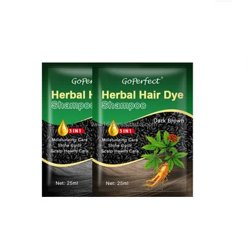 Fast Herbal Ginseng Hair Dye Shampoo Private Label Hair Color Shampoo Dye Hair Color Shampoo Sachet