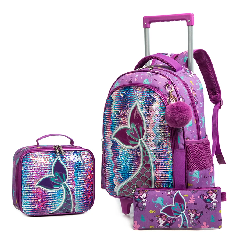Unisex Fashion Sequin Mermaid Backpack Waterproof Lightweight