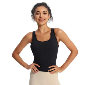 Women's Breathable Elastic Yoga Top Fitness Sports Vest One-Piece Cup Push-Up Solid Sport Bra Fashion Print Breathable Sports