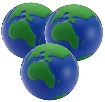 SHATCHI 24 Palline Antistress Da 7 Cm, Con Mappa Del Mondo, In Schiuma Morbida, Giocattoli Educativi Per Feste, Colore Blu